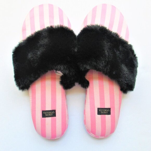 VICTORIA'S SECRET PINK STRIPE SLIPPERS  NWOT  5/6 - Picture 8 of 8